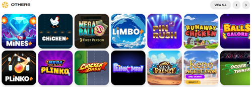 Jogos instantâneos: Mines, Chicken, Limbo, Plinko e crash